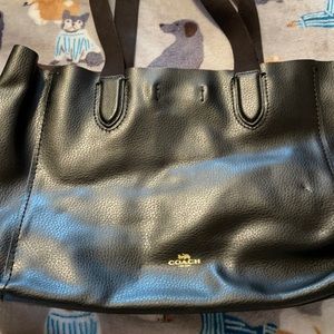 Authentic Coach black leather handbag/tote. Excellent condition…barely used.